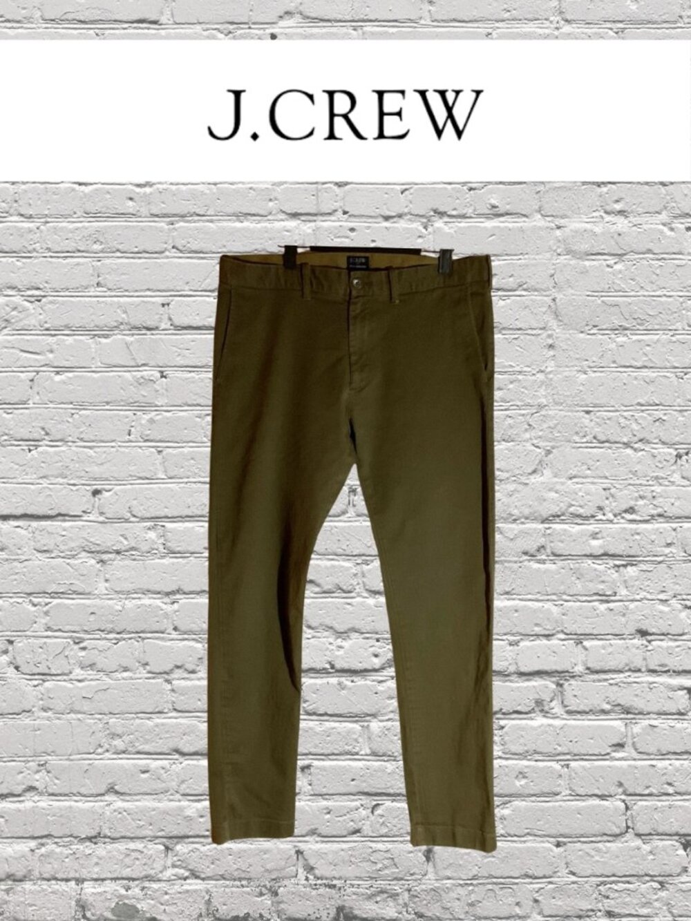 J. Crew Olive Chino Pants - Slim Fit Flex Driggs 33 x 32
